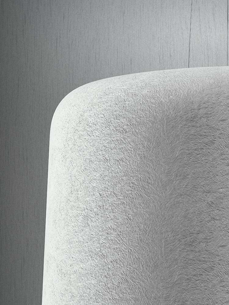 Detail van de witte fiberglas kap met zichtbare vezelstructuur