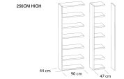 Libreria maatvoering 256 cm hoog