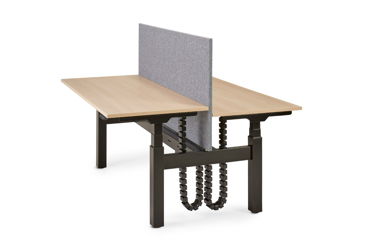 S-Line bench met zwart frame en grijs scheidingsschot, zonder stoelen