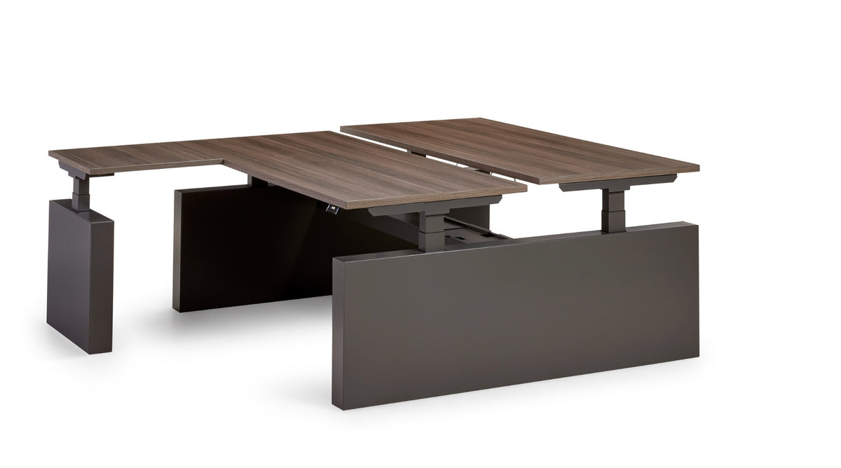 Flex 3+ bench met wang-aanbouwblad, beide bladen op gelijke hoogte