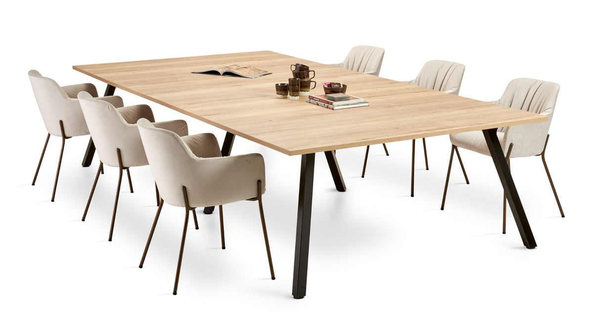 TMeeting 4 vergadertafel met tien stoelen