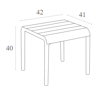 Maattekening van de Paris bijzettafel