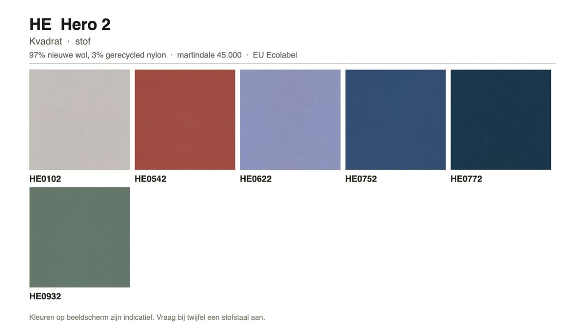 Stofgroep HE Hero 2 van Kvadrat