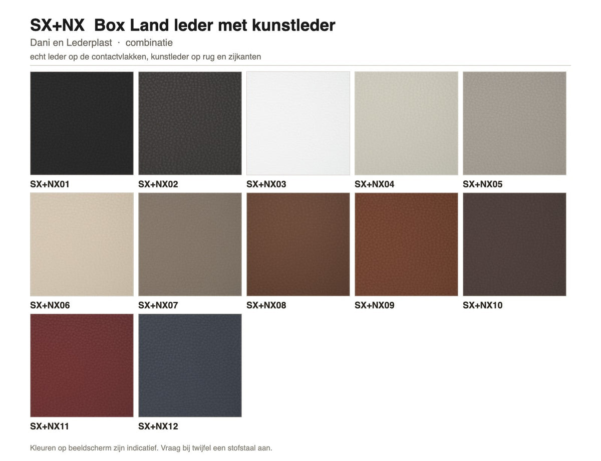 Stofgroep SX+NX, Box Land leder met kunstleder