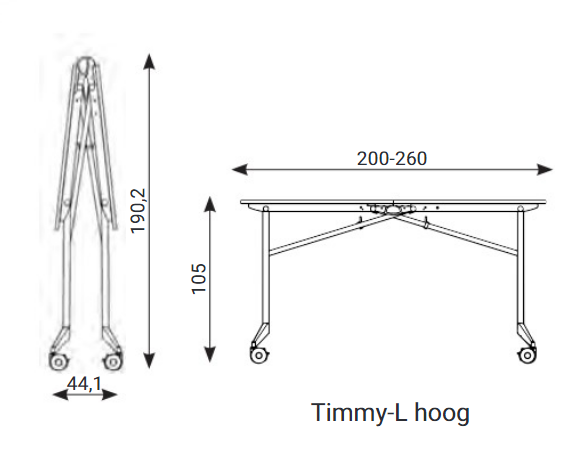 Maatvoering van het Timmy Libro onderstel
