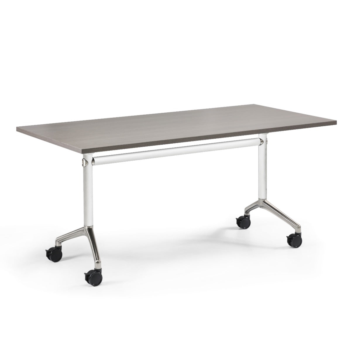 Flexaro Turn & Go klaptafel met wit blad en RVS onderstel