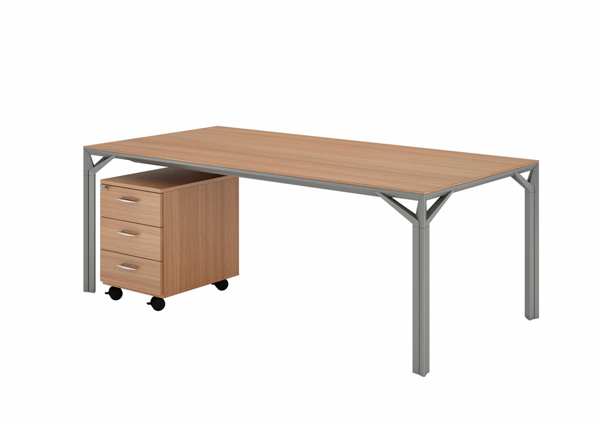 X8 recht directiebureau, zijaanzicht met frame