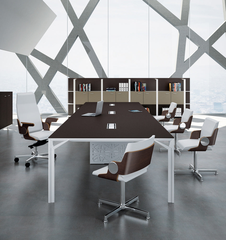 X8 vergadertafel, detail blad en frame