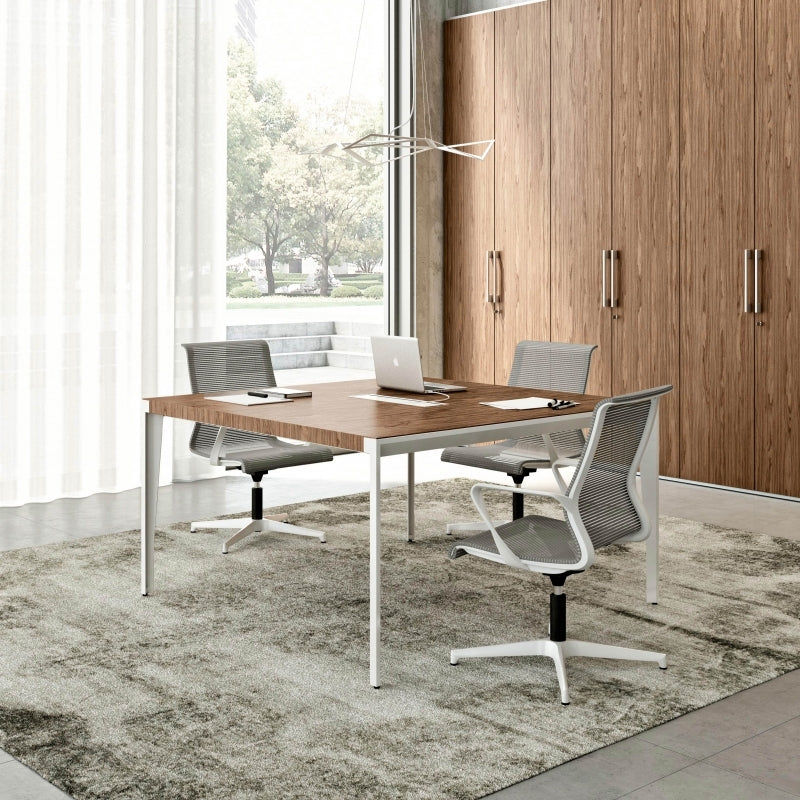 X9 vergadertafel met leerinleg